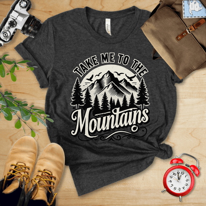 Printify T-Shirt Dark Grey Heather / S Take me to the Mountains