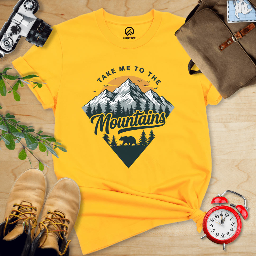 Hike Tee T-Shirt Gold / S Take Me To The Mountians Shirt