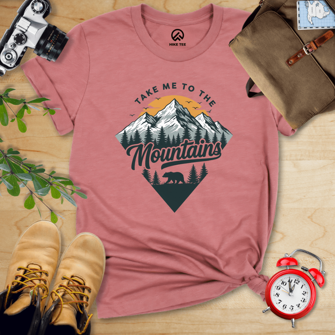 Hike Tee T-Shirt Heather Mauve / S Take Me To The Mountians Shirt