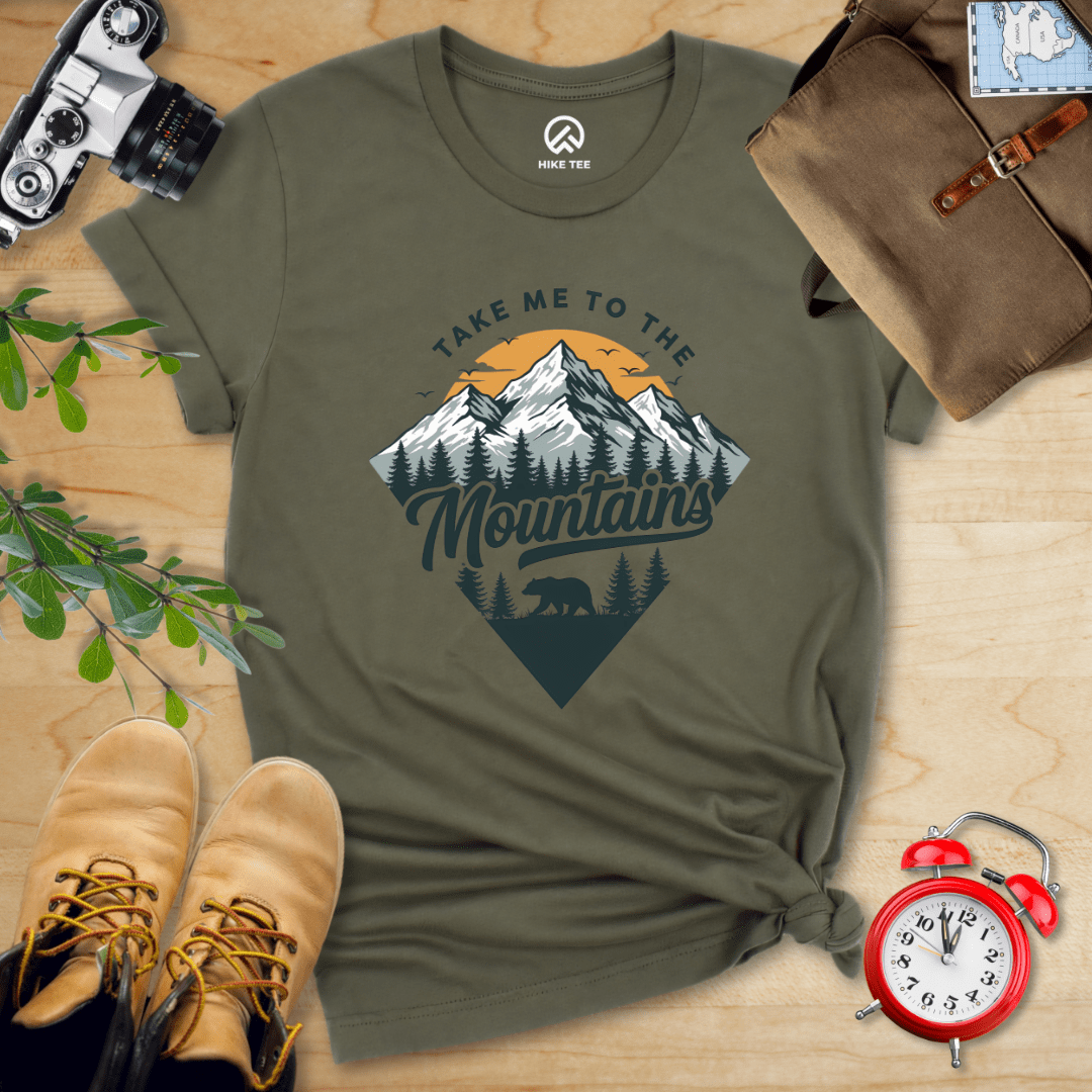 Hike Tee T-Shirt Military Green / S Take Me To The Mountians Shirt