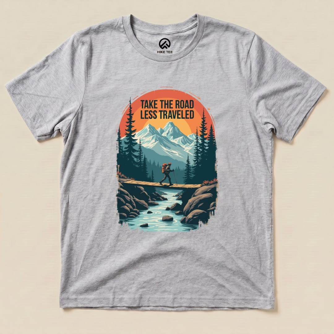 Take the Road Less Traveled Shirt Hike Tee T-Shirt Athletic Heather / S