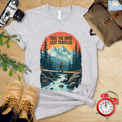 Printify T-Shirt Athletic Heather / S Take the Road Less Traveled Shirt