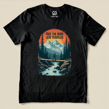 Take the Road Less Traveled Shirt Hike Tee T-Shirt Black / S