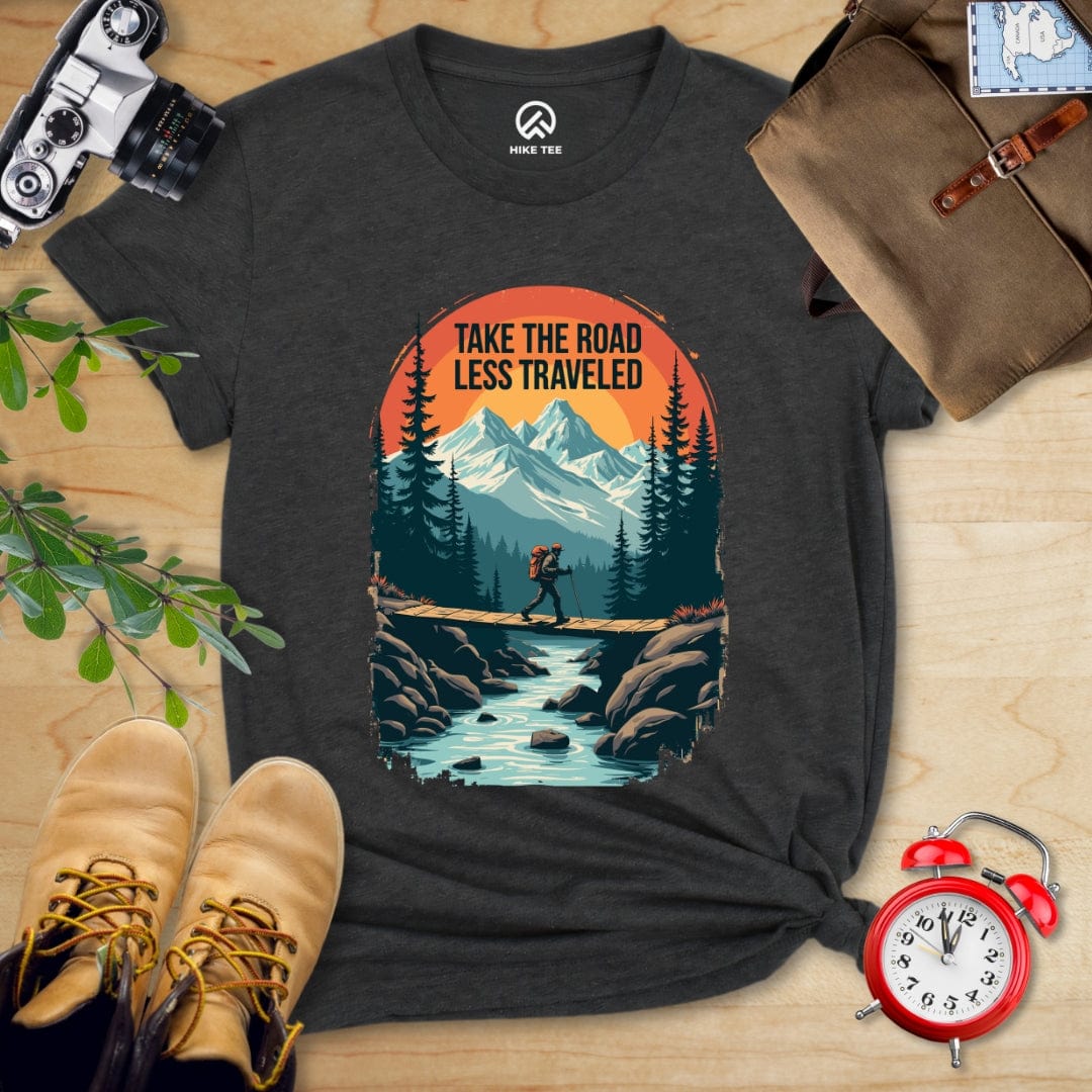 Hike Tee T-Shirt Dark Grey Heather / S Take the Road Less Traveled Shirt