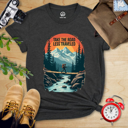 Hike Tee T-Shirt Dark Grey Heather / S Take the Road Less Traveled Shirt