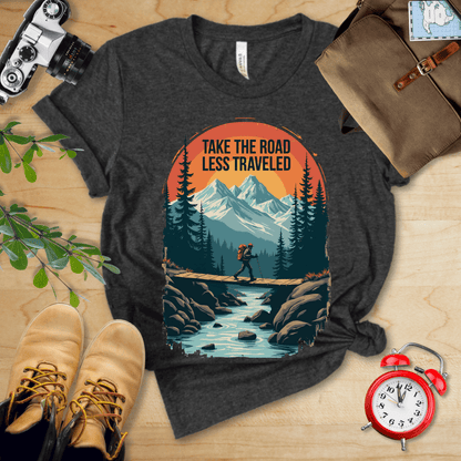 Printify T-Shirt Dark Grey Heather / S Take the Road Less Traveled Shirt