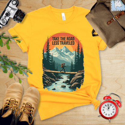 Printify T-Shirt Gold / S Take the Road Less Traveled Shirt