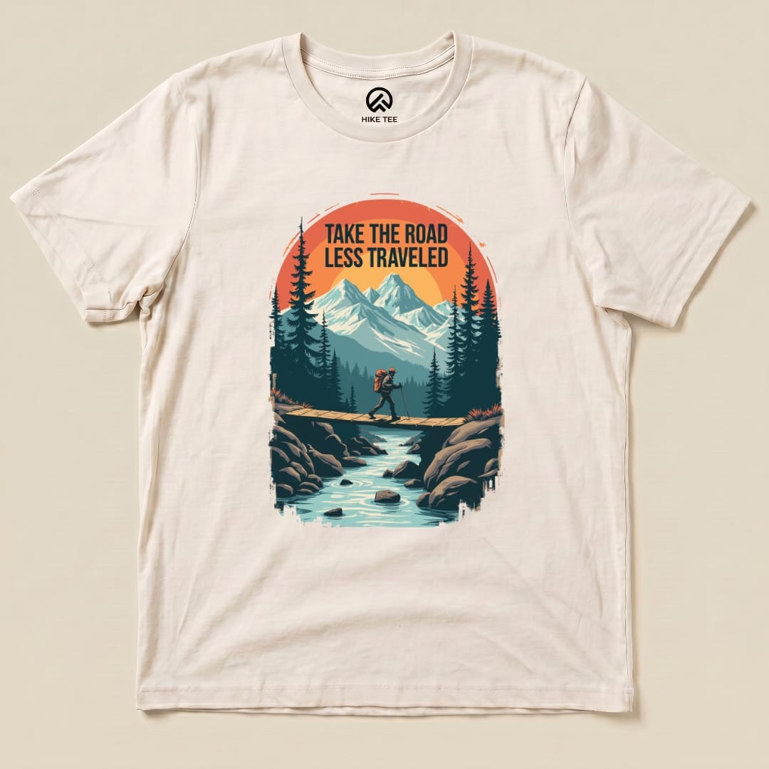 Take the Road Less Traveled Shirt Hike Tee T-Shirt Natural / S