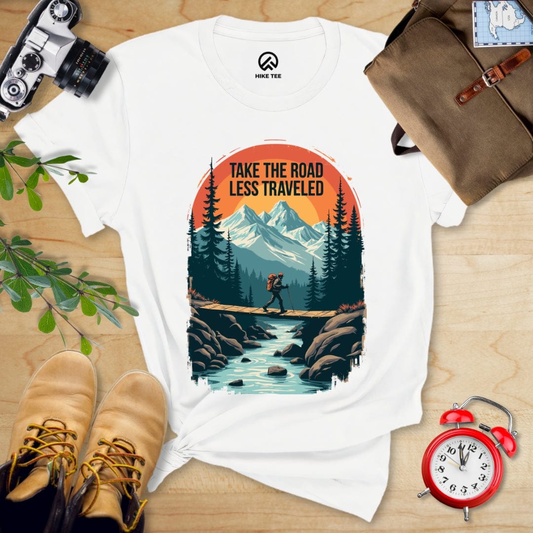 Hike Tee T-Shirt White / S Take the Road Less Traveled Shirt