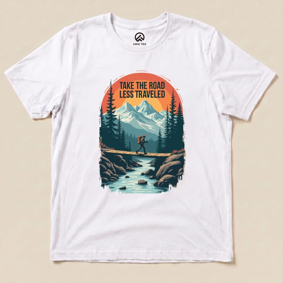 Take the Road Less Traveled Shirt Hike Tee T-Shirt White / S