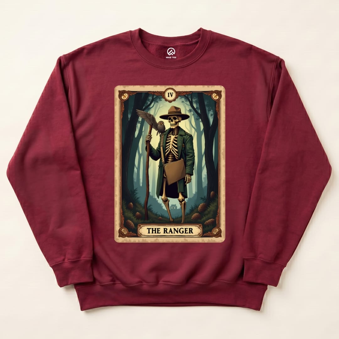 Tarrot Card Ranger Sweatshirt Hike Tee Sweatshirt Maroon / S