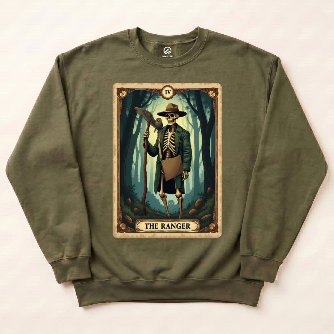 Tarrot Card Ranger Sweatshirt Hike Tee Sweatshirt Military Green / S