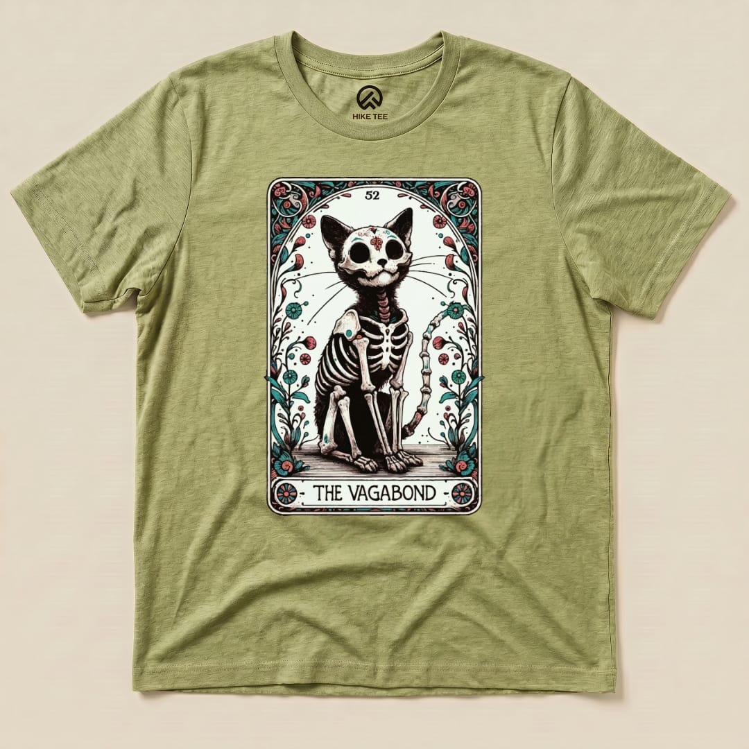 Tarrot Cat Vagabond Shirt Hike Tee T-Shirt Heather Green / S