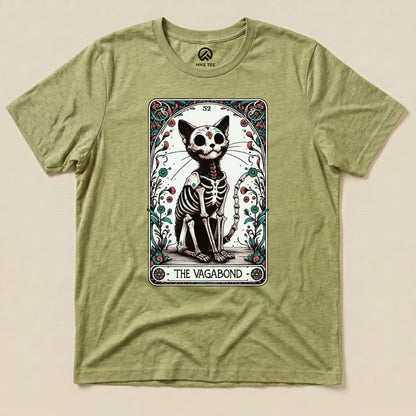 Tarrot Cat Vagabond Shirt Hike Tee T-Shirt Heather Green / S
