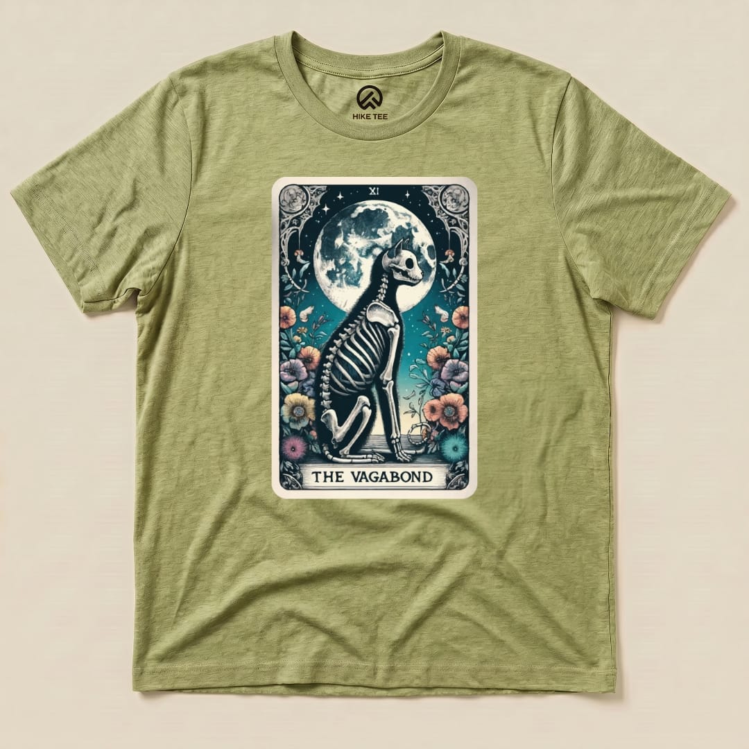 Tarrot Cat Vagabond Shirt Hike Tee T-Shirt Heather Green / S