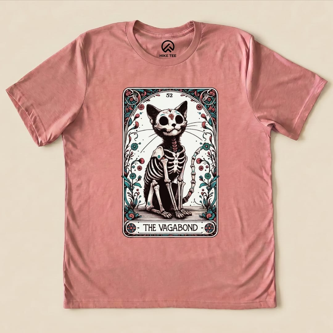 Tarrot Cat Vagabond Shirt Hike Tee T-Shirt Heather Mauve / S