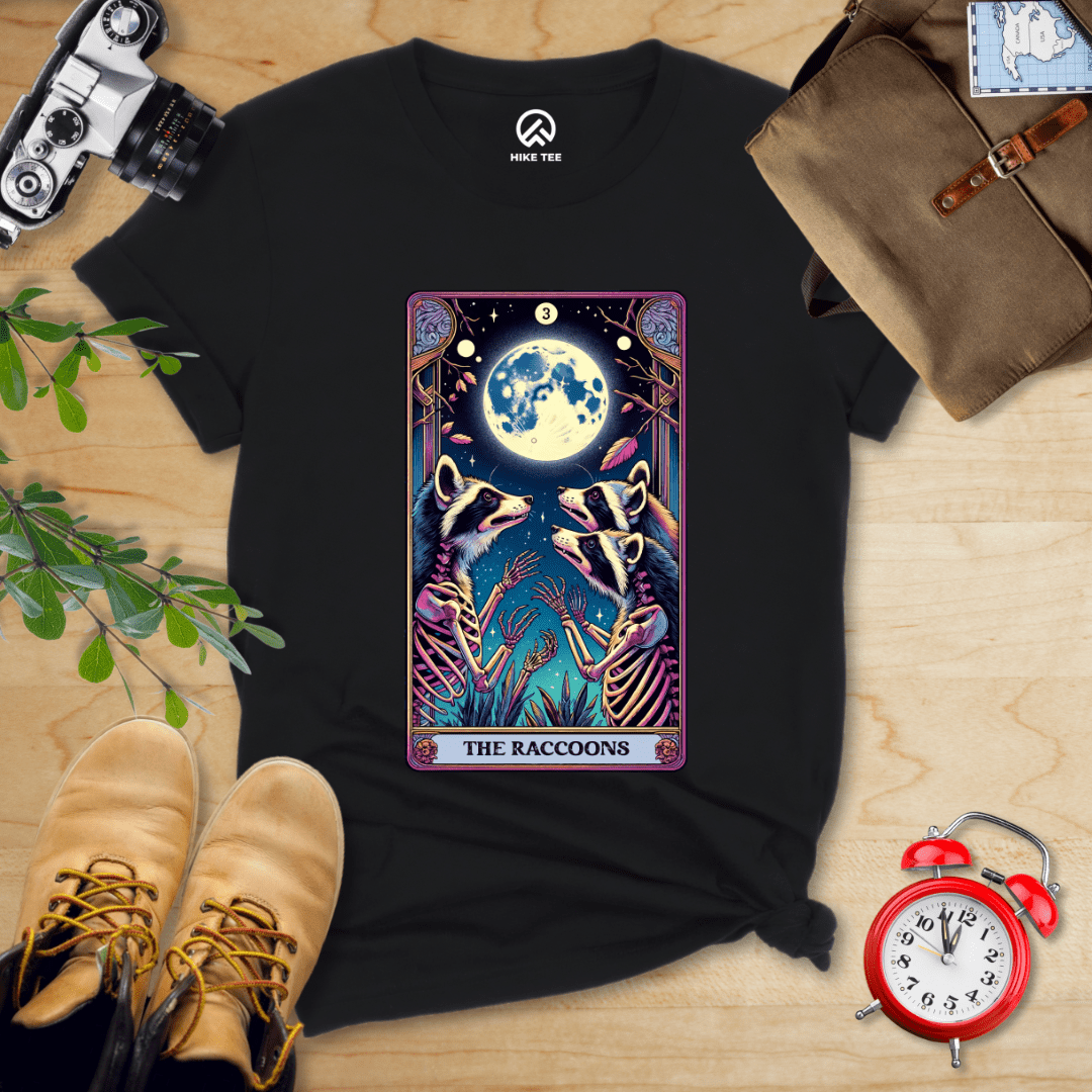 Hike Tee T-Shirt Black / S Tarrot Raccoon Shirt