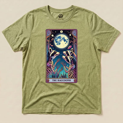 Tarrot Raccoon Shirt Hike Tee T-Shirt Heather Green / S