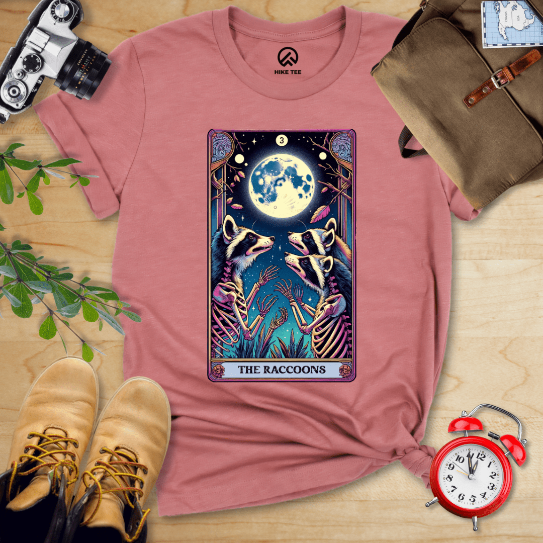 Hike Tee T-Shirt Heather Mauve / S Tarrot Raccoon Shirt