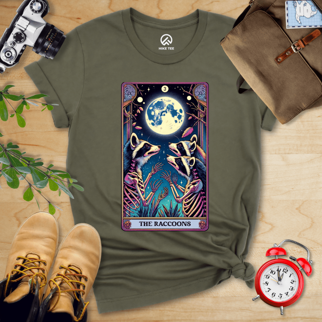 Hike Tee T-Shirt Military Green / S Tarrot Raccoon Shirt