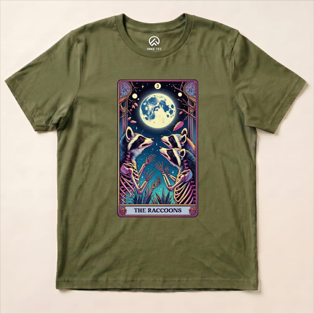 Tarrot Raccoon Shirt Hike Tee T-Shirt Military Green / S