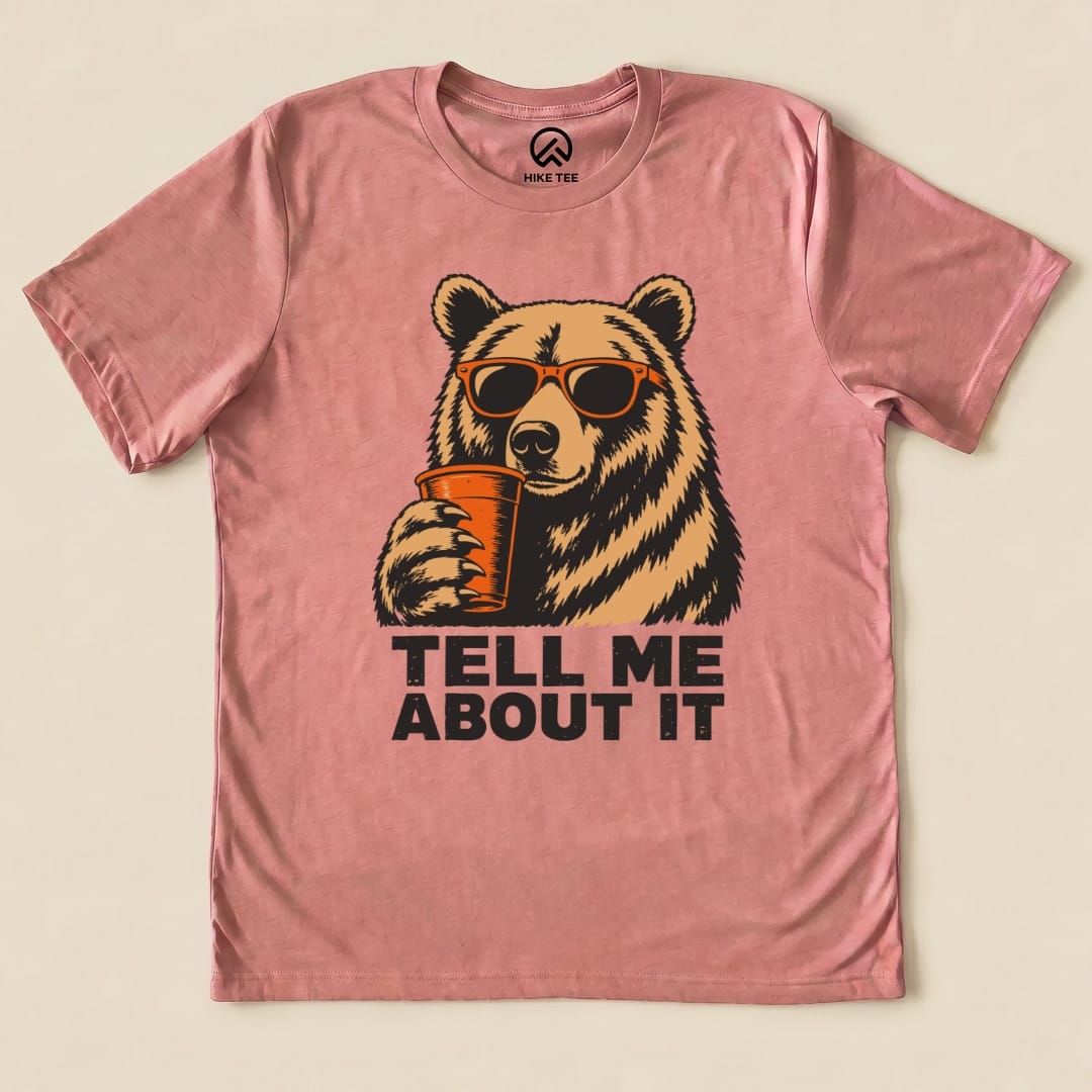 Tell me about it Bear Shirt Hike Tee T-Shirt Heather Mauve / S