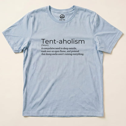 Tent-aholizm Definition Shirt Hike Tee T-Shirt Baby Blue / S