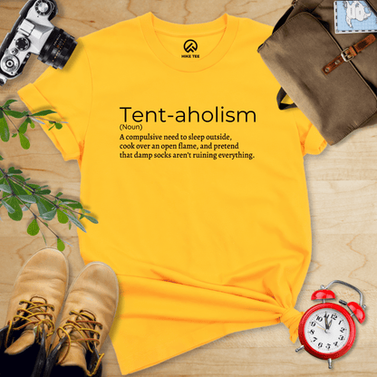 Hike Tee T-Shirt Gold / S Tent-aholizm Definition Shirt