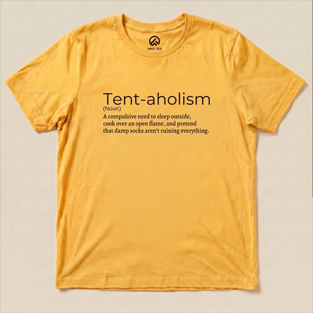 Tent-aholizm Definition Shirt Hike Tee T-Shirt Gold / S