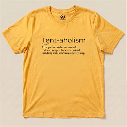 Tent-aholizm Definition Shirt Hike Tee T-Shirt Gold / S