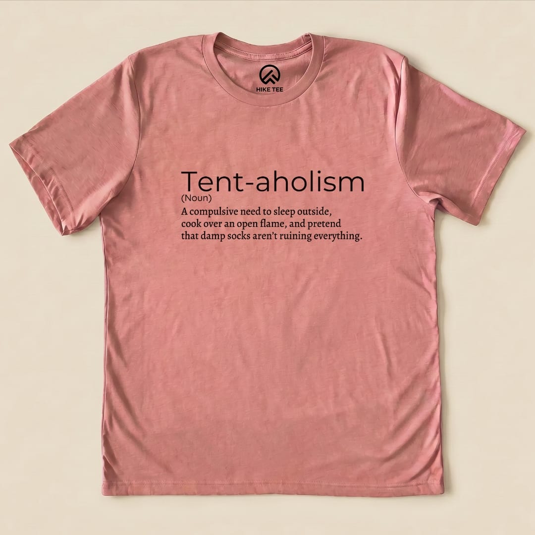 Tent-aholizm Definition Shirt Hike Tee T-Shirt Heather Mauve / S