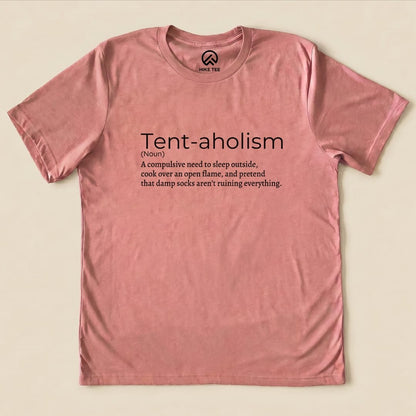 Tent-aholizm Definition Shirt Hike Tee T-Shirt Heather Mauve / S