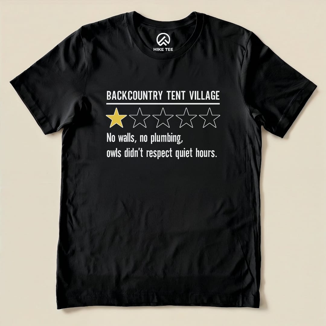 Tent Village Review Shirt Hike Tee T-Shirt Black / S