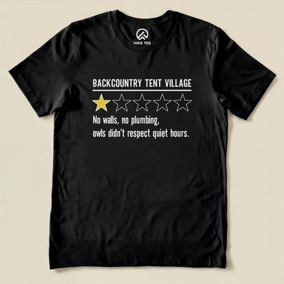 Tent Village Review Shirt Hike Tee T-Shirt Black / S
