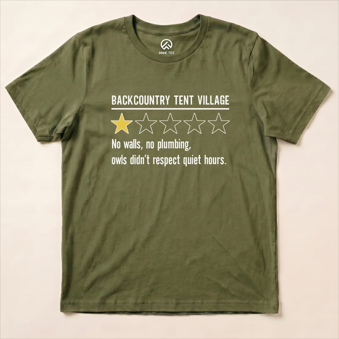 Tent Village Review Shirt Hike Tee T-Shirt Military Green / S