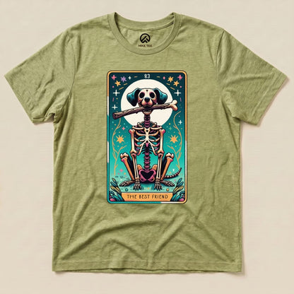 Th Best Friend Tarot Card Dog Shirt Hike Tee T-Shirt Heather Green / S