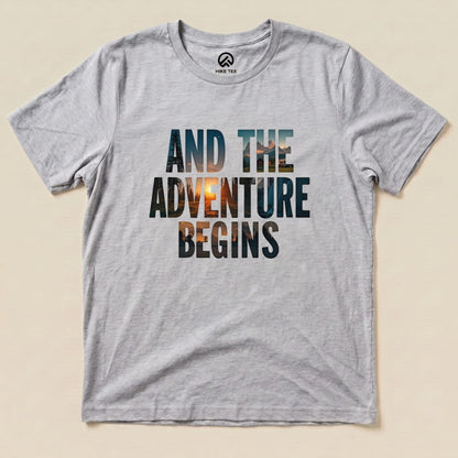 The Adventure Begins Shirt Hike Tee T-Shirt Athletic Heather / S