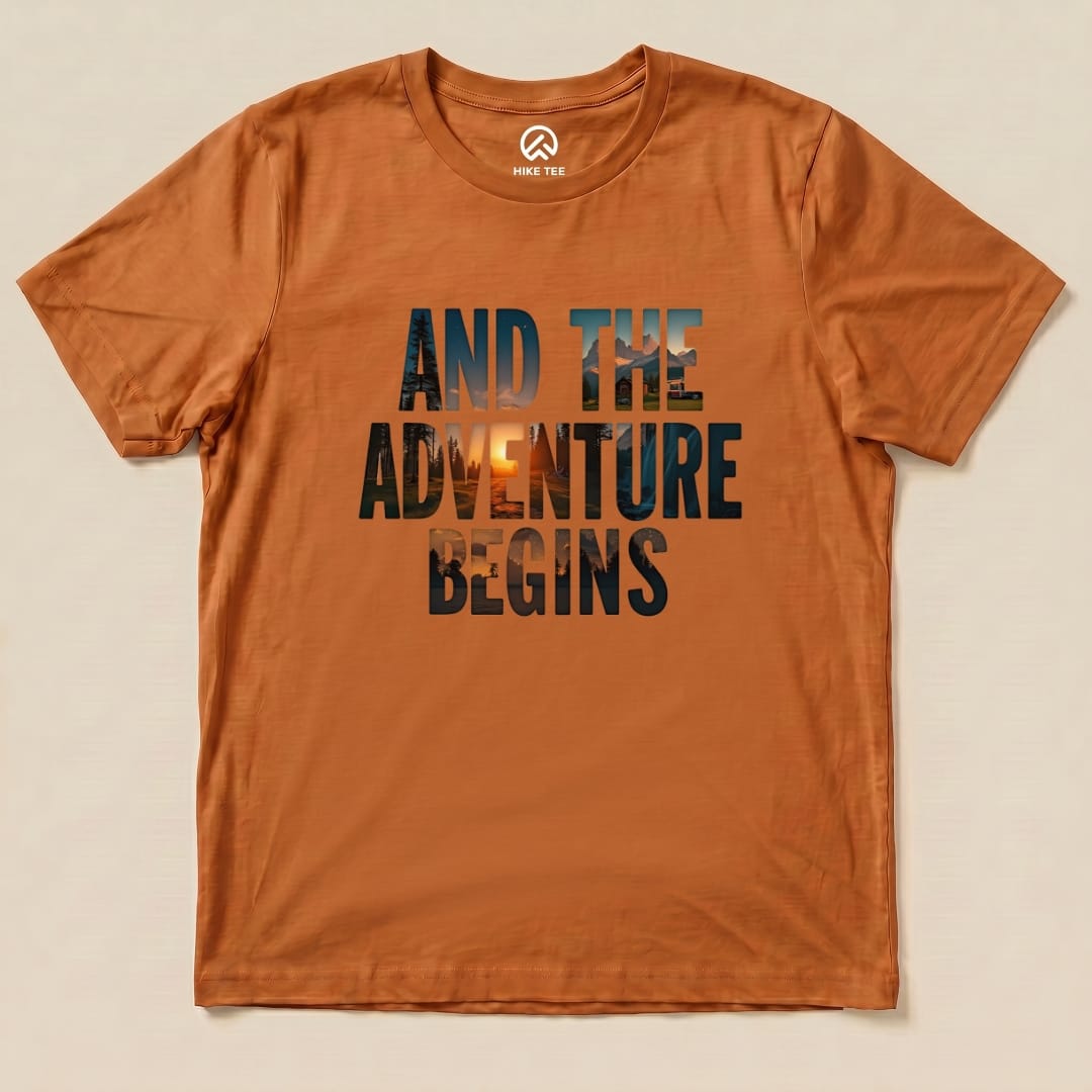 The Adventure Begins Shirt Hike Tee T-Shirt Autumn / S