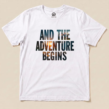 The Adventure Begins Shirt Hike Tee T-Shirt White / S