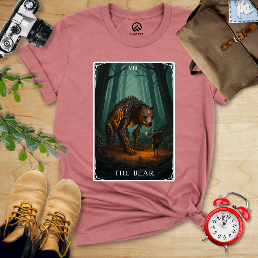 Hike Tee T-Shirt Heather Mauve / S The Bear Tarrot Card Shirt