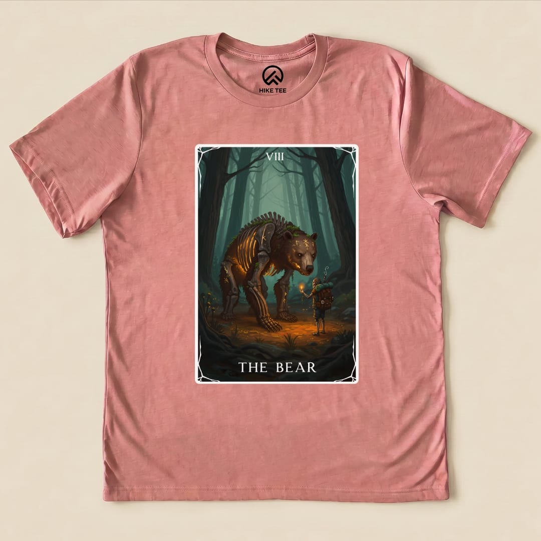 Hike Tee T-Shirt Heather Mauve / S The Bear Tarrot Card Shirt