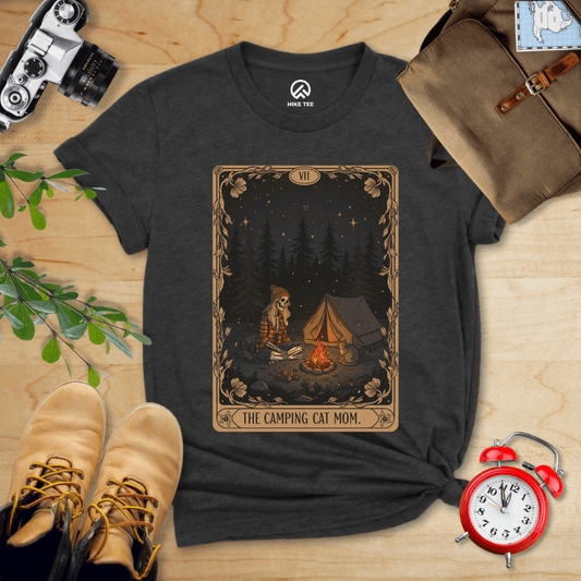 Hike Tee T-Shirt Dark Grey Heather / S The Camping Cat Mom Shirt