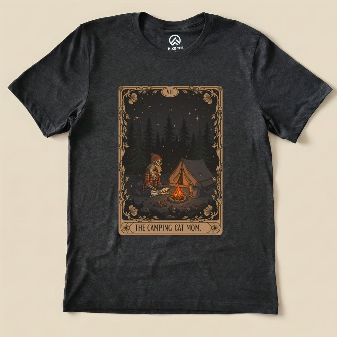 Hike Tee T-Shirt Dark Grey Heather / S The Camping Cat Mom Shirt