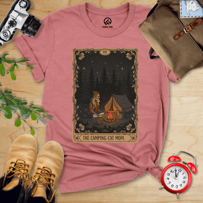 Hike Tee T-Shirt Heather Mauve / S The Camping Cat Mom Shirt