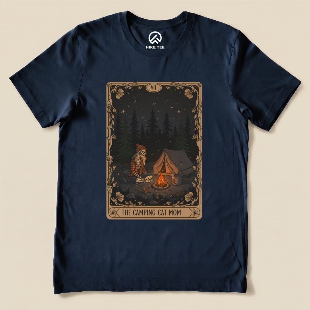 Hike Tee T-Shirt Navy / S The Camping Cat Mom Shirt
