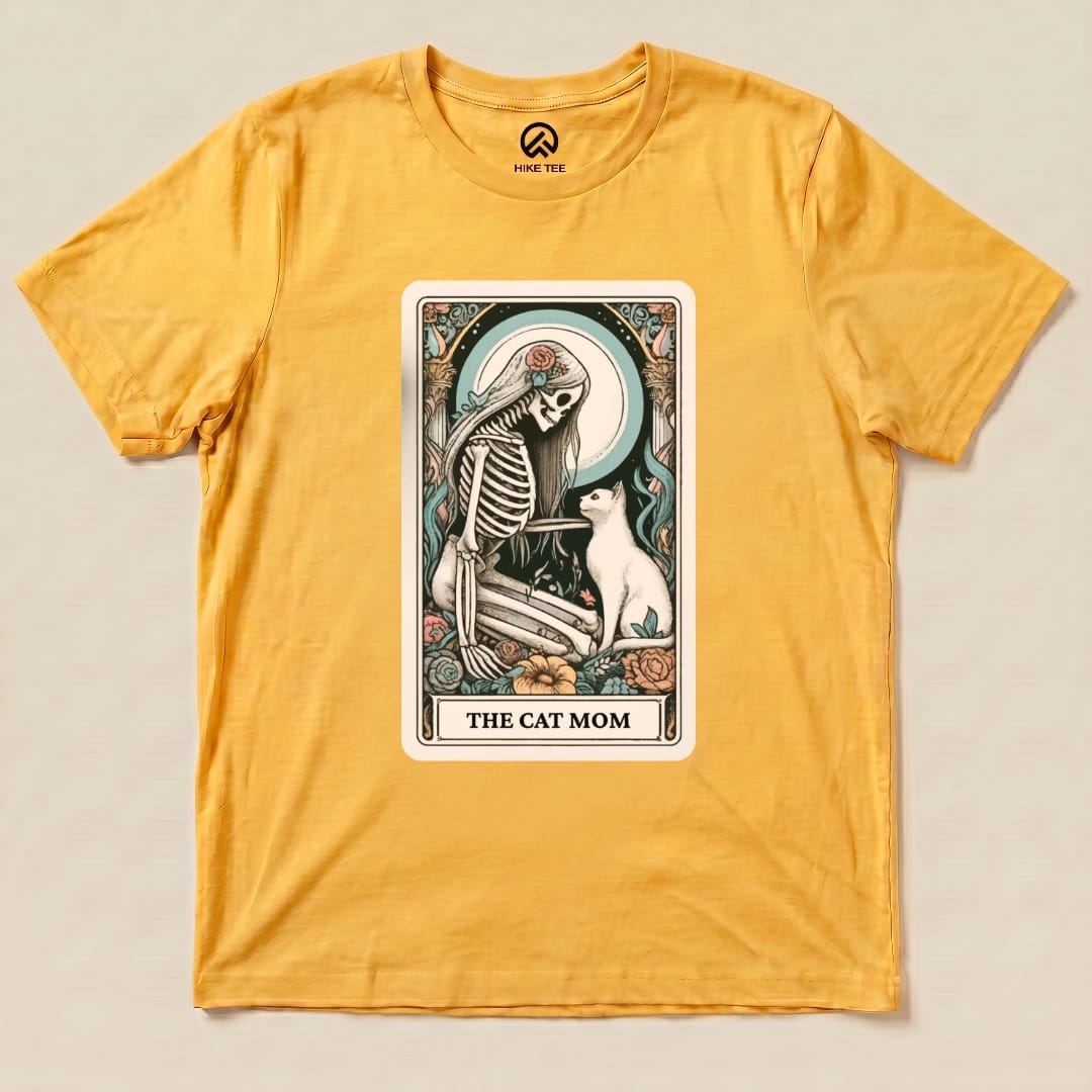 The Cat Mom Tarot Card Shirt Hike Tee T-Shirt Gold / S