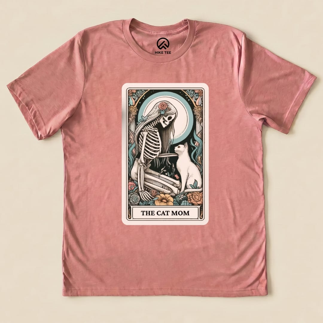 The Cat Mom Tarot Card Shirt Hike Tee T-Shirt Heather Mauve / S