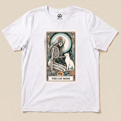 The Cat Mom Tarot Card Shirt Hike Tee T-Shirt White / S