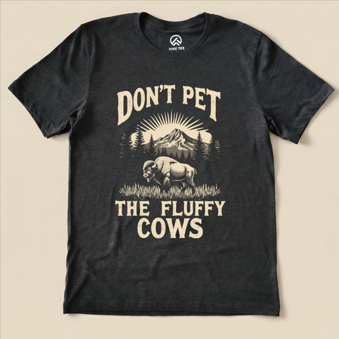 Hike Tee T-Shirt Dark Grey Heather / S The Fluffy Cow Shirt