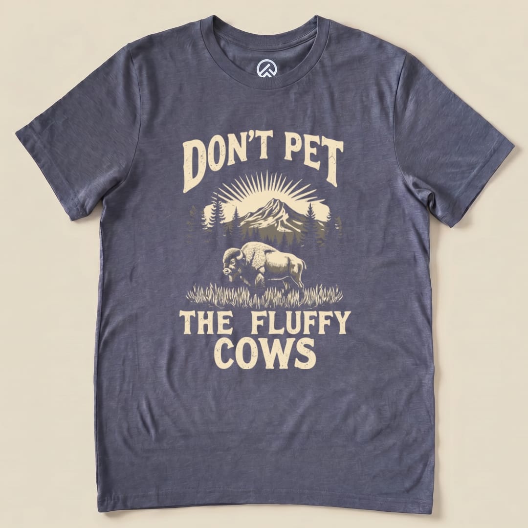 Hike Tee T-Shirt Heather Navy / S The Fluffy Cow Shirt